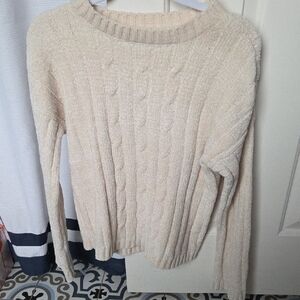Express Cream Cable Knit Sweater